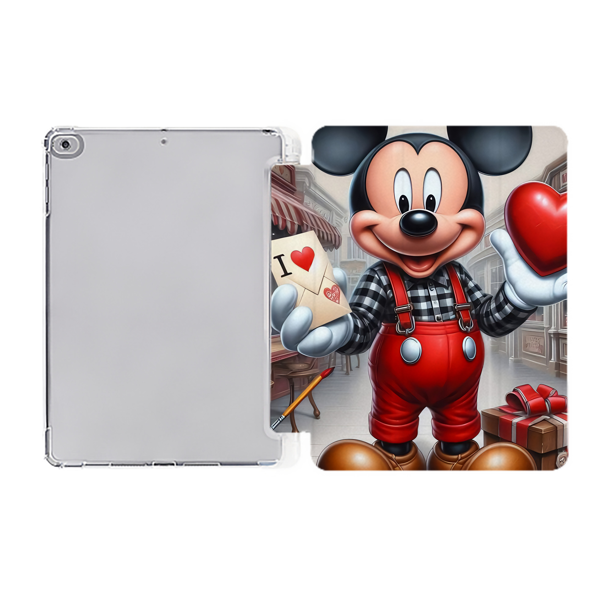 （画像用） ミッキーマウス Mickey Mouse IPad ケース ペン収納付き 三つ折りスタンド PUレザー×シリコン 対応機種9.5/10.5/10.9インチ